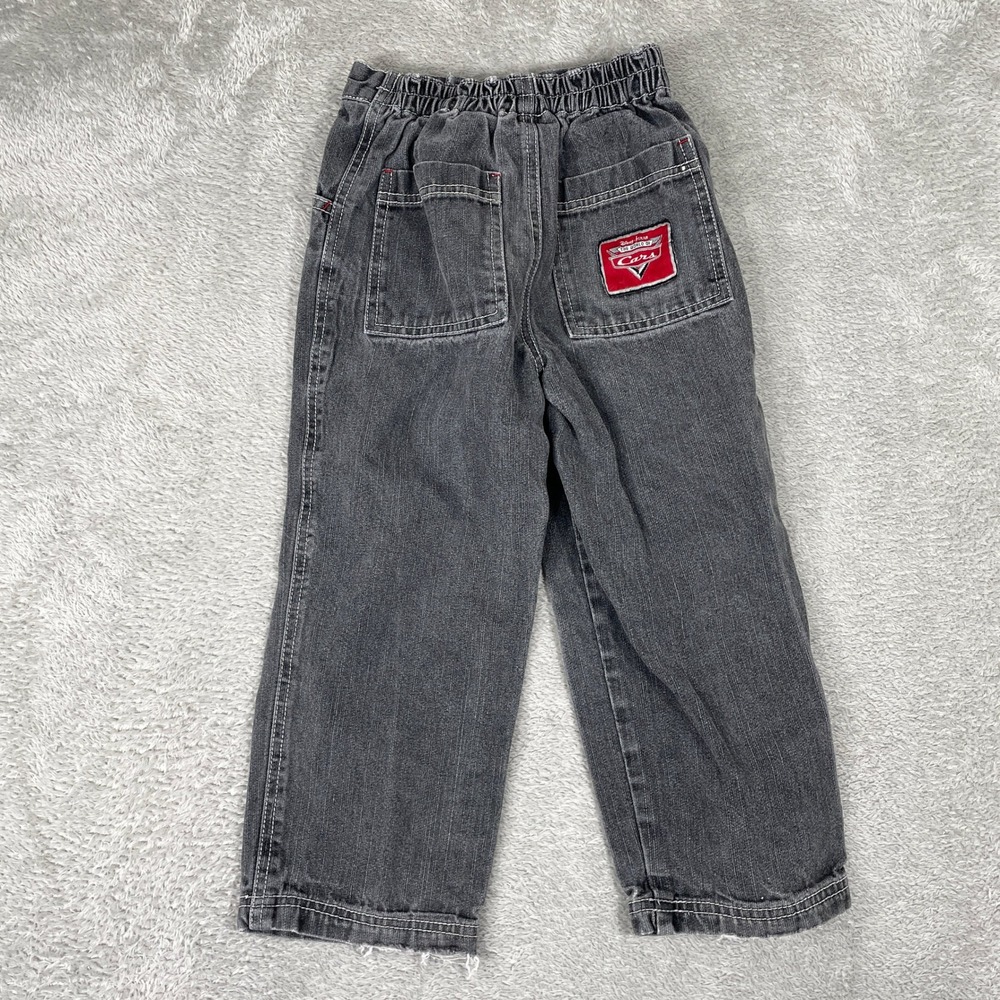 Disney‎ Pixar Cars Jeans Boys Size 4 Gray Carpenter Denim Distressed Y2K Skater